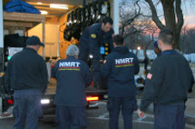 NRMT responders unload medical equipment